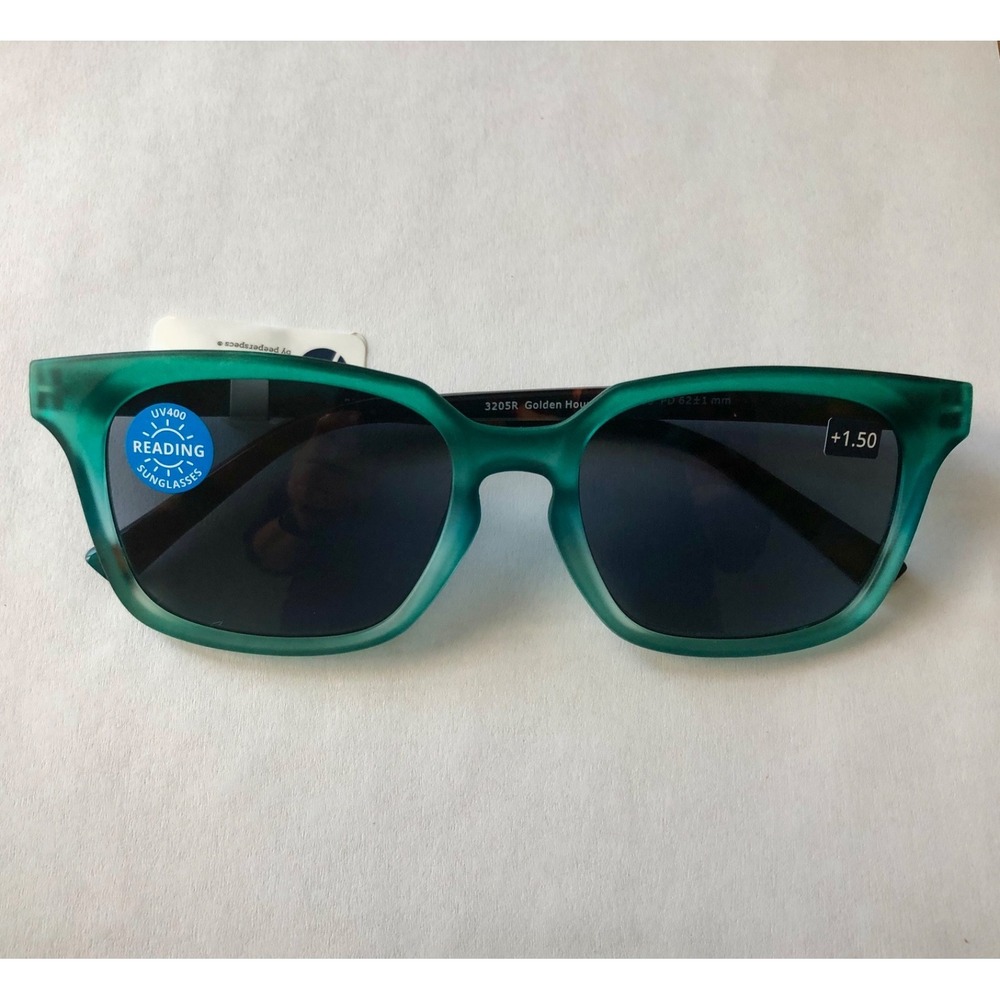 New Peepers Green Golden Hour Sun Reading Glasses +1.50